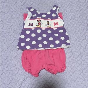 Minnie and Daisy Purple and Pink Polka Dot Kids Outfit